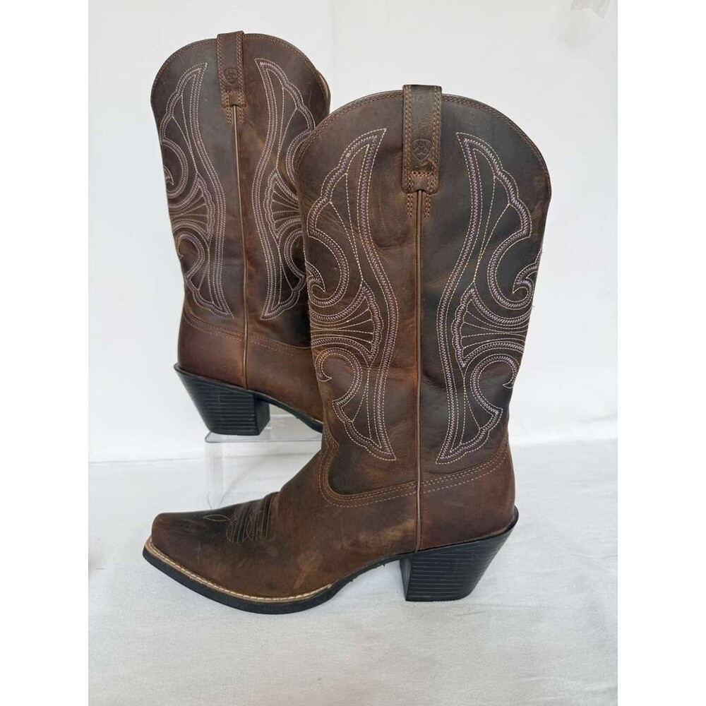 Ariat Women’s Western Cowboy Boots Brown Leather Size 7.5 B